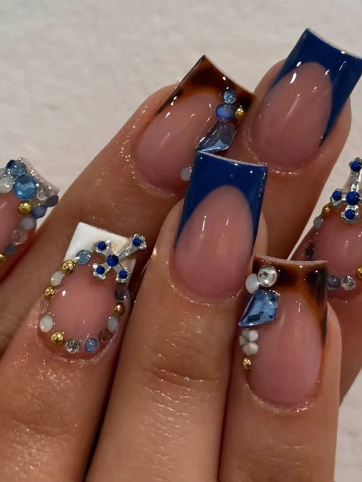 Crystal Faith Blue Nails