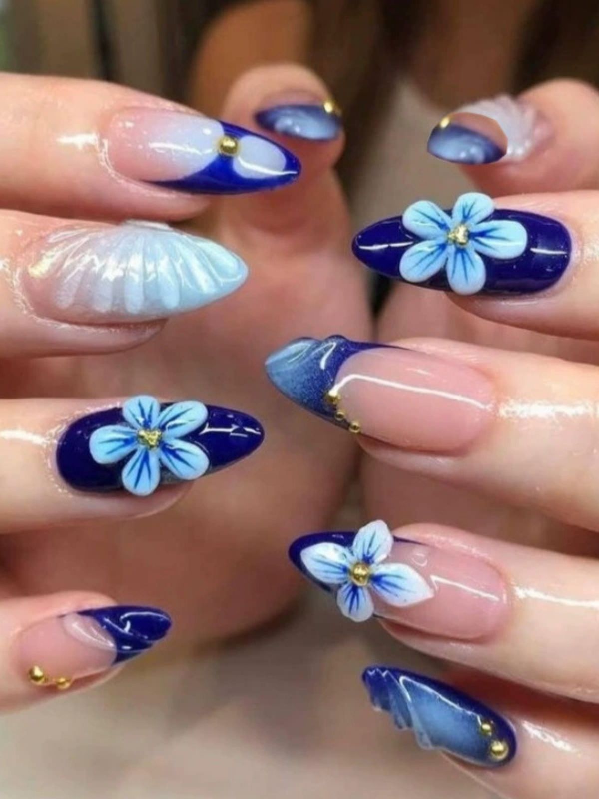 Spring Fling Blue Nails