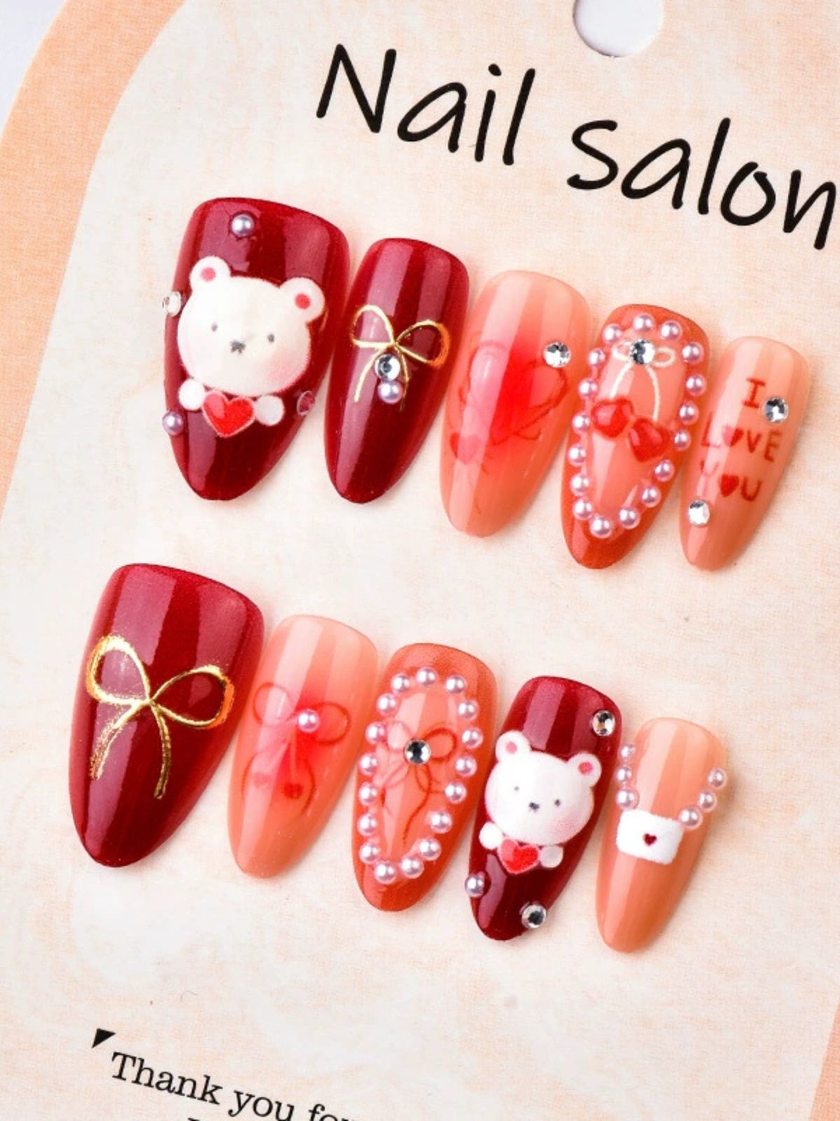 Cherry Envelope Red Nails