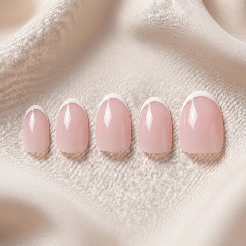 Pearl Edge Pink Nails