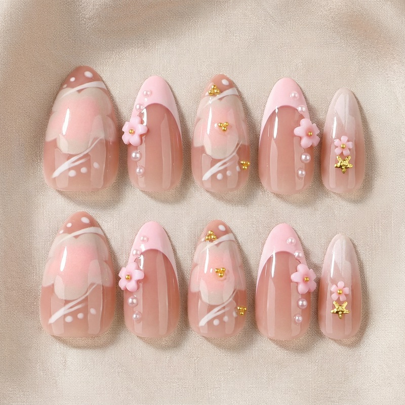 Starlit Flora Pink Nails