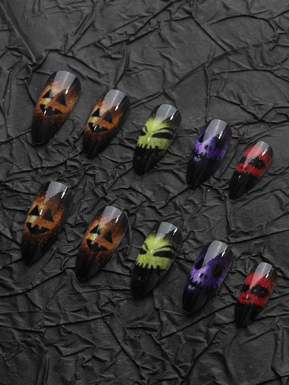 Skull Carnival Multicolor Nails