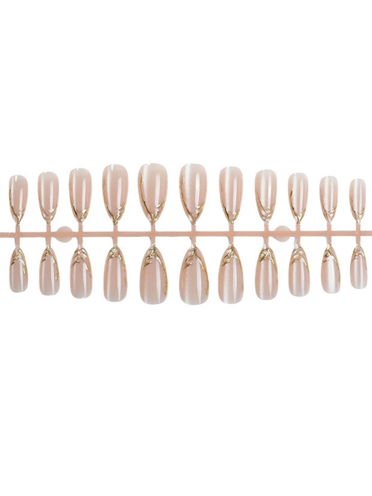 Golden Tips Pink Nails