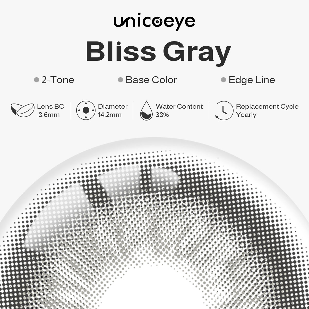 Bliss Gray Yearly Contact Lenses