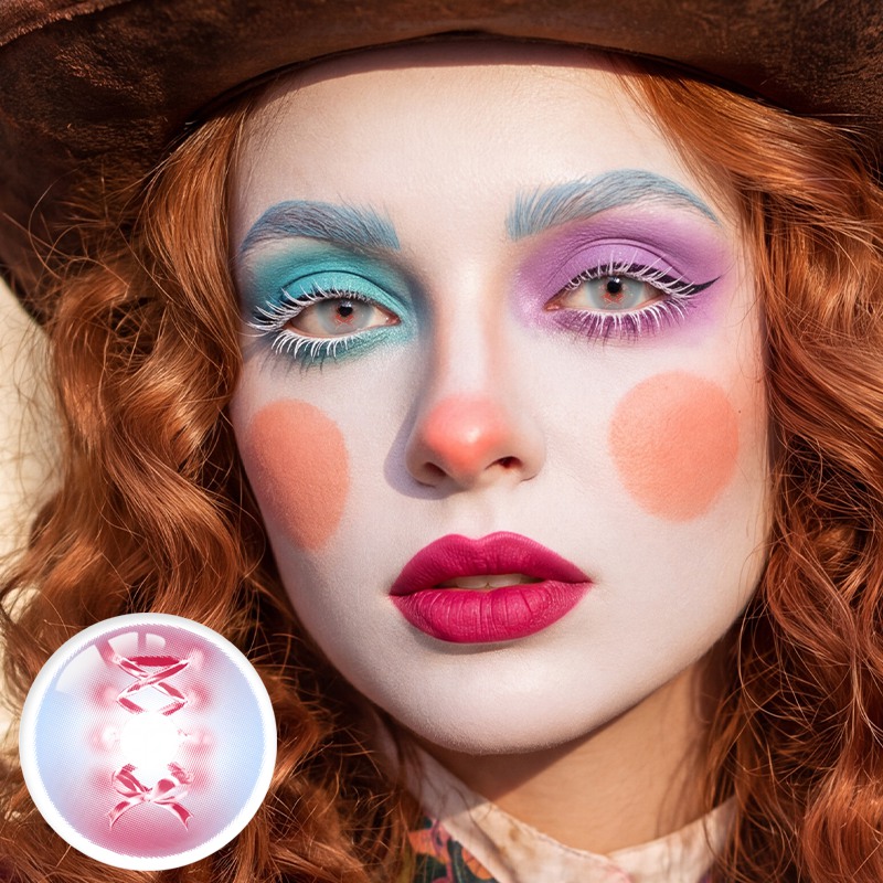 Psycho Lace Pink Costume Yearly Contact Lenses | 2 Pcs