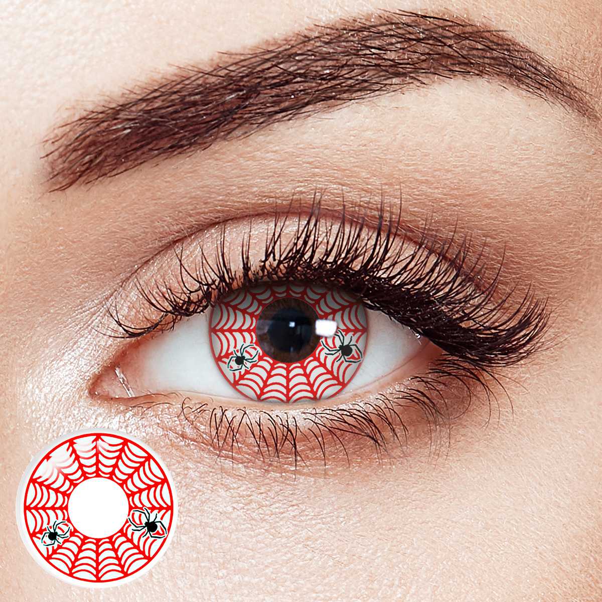 Spider Web Red Costume Yearly Contact Lenses | 2 Pcs