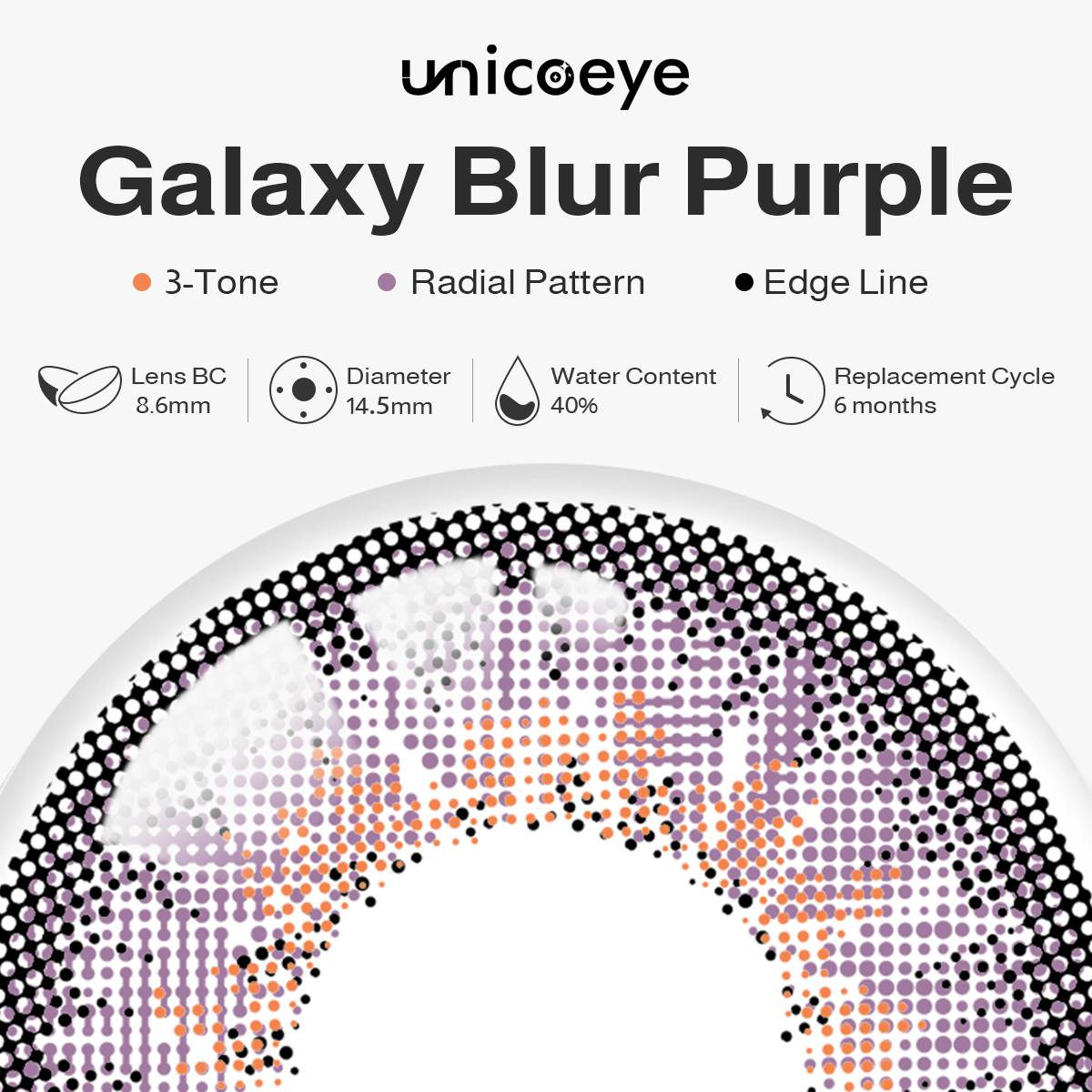 Galaxy Blur Purple 6 Months Contact Lenses | 2 Pcs