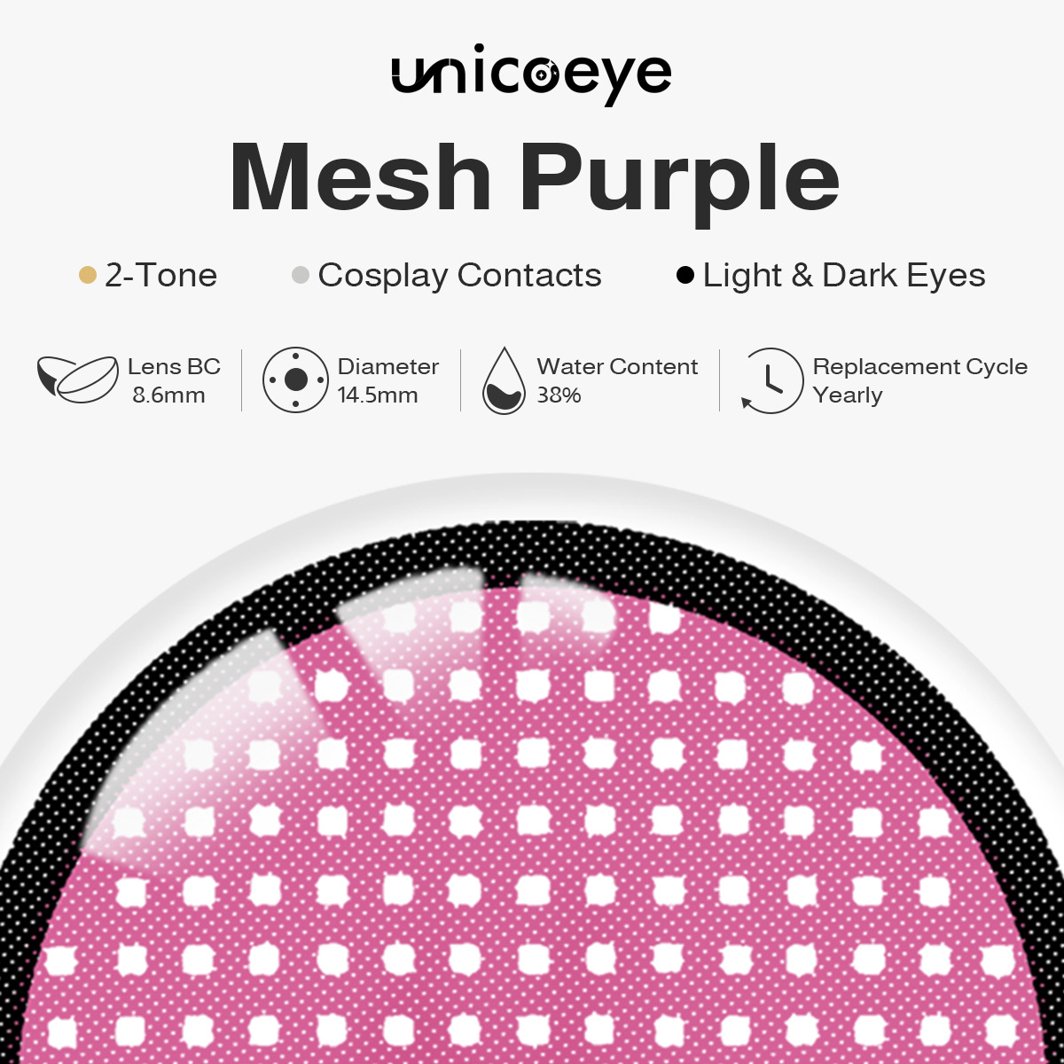 Mesh Purple Costume Yearly Contact Lenses