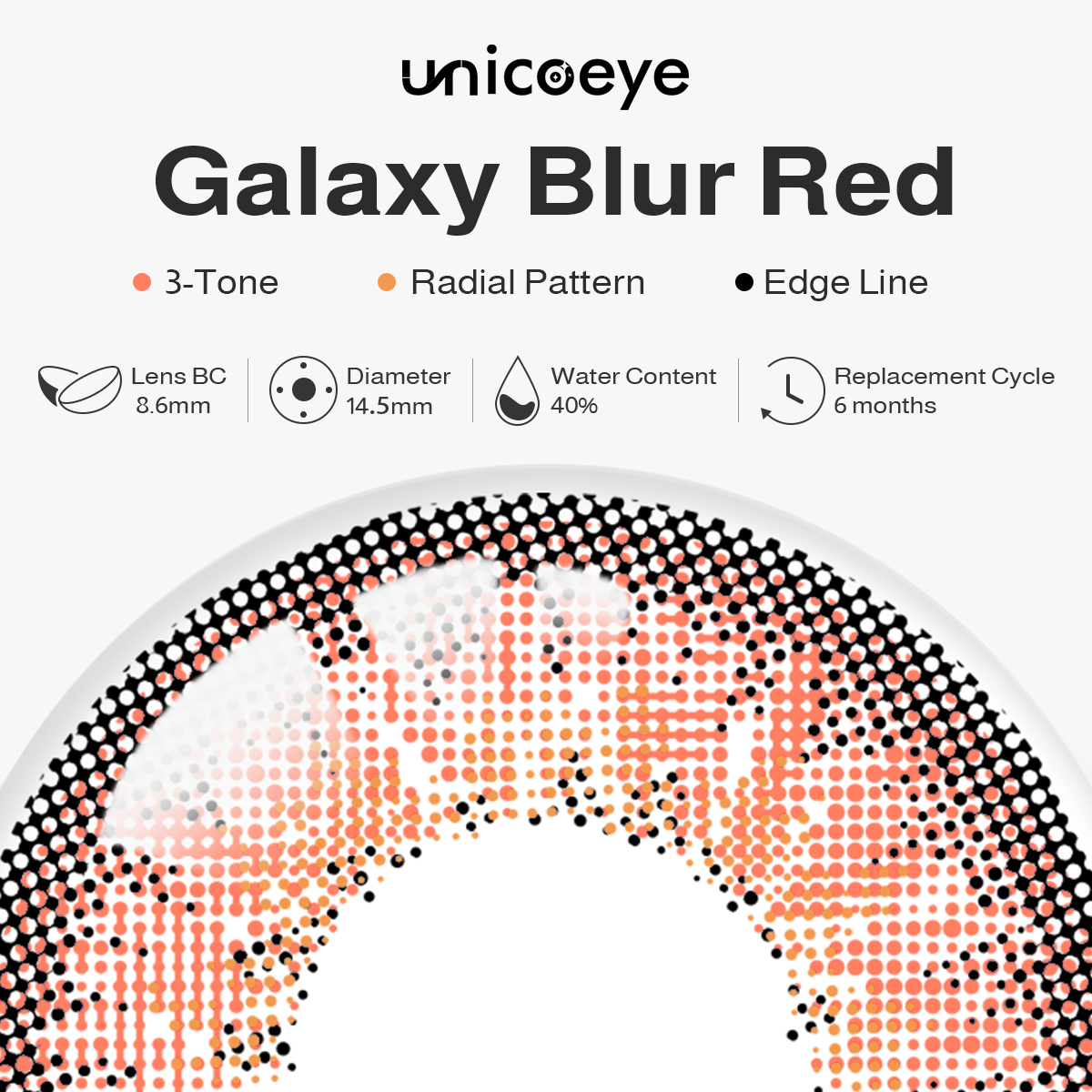Galaxy Blur Red 6 Months Contact Lenses | 2 Pcs