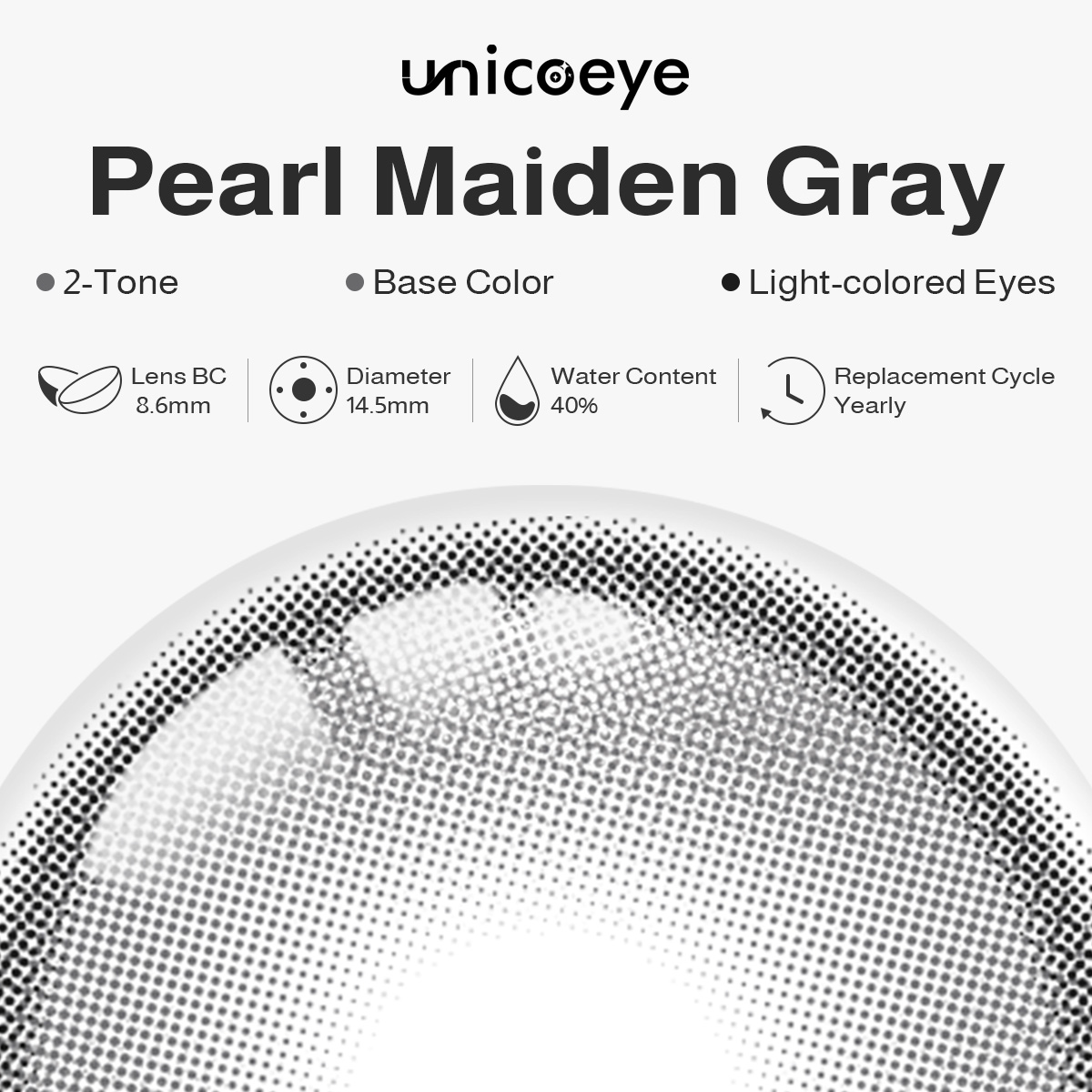 Pearl Maiden Gray Prescription Yearly Contact Lenses