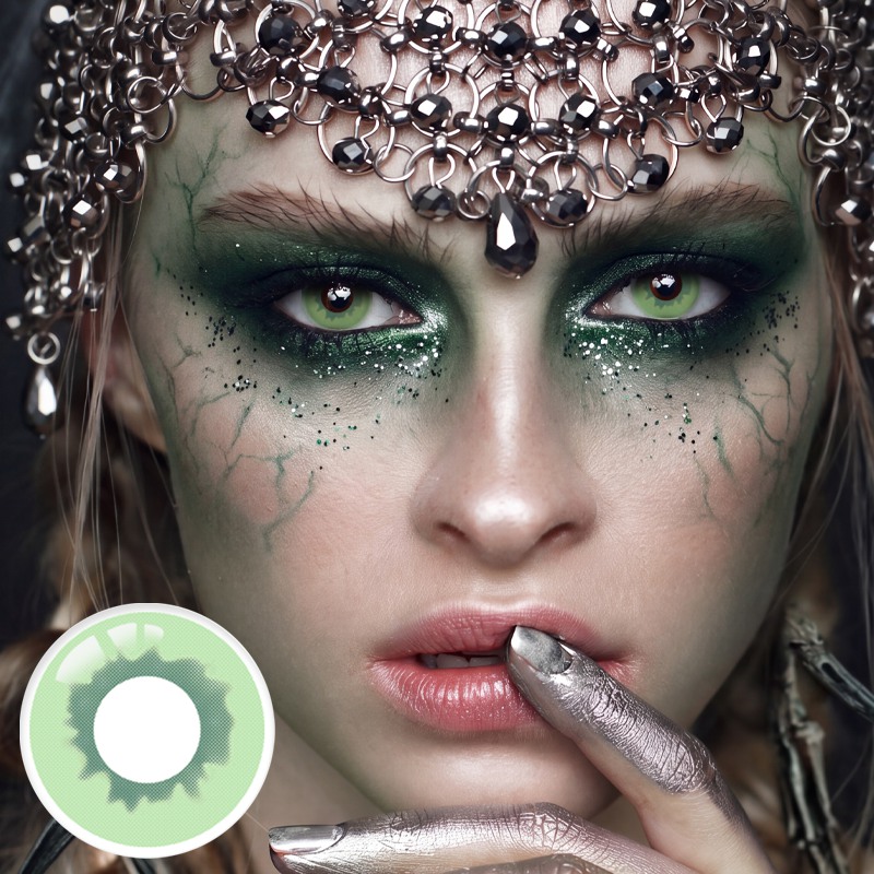 Silent Grove Sage Green Costume Yearly Contact Lenses | 2 Pcs