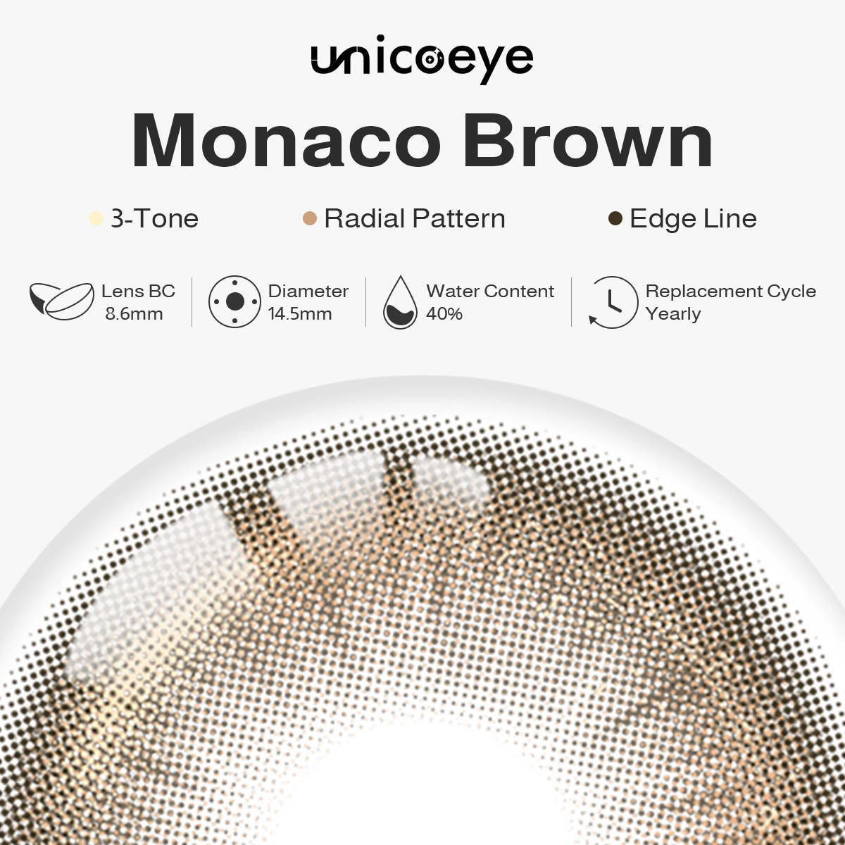 Monaco Brown Prescription Yearly Contact Lenses
