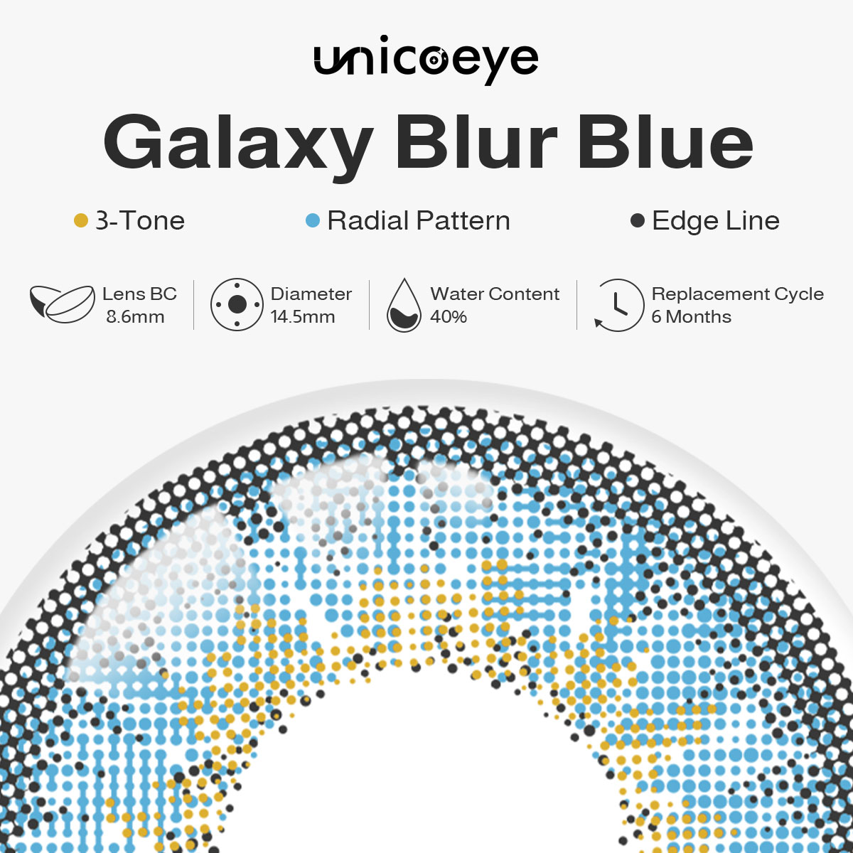 Galaxy Blur Blue 6 Months Contact Lenses | 2 Pcs