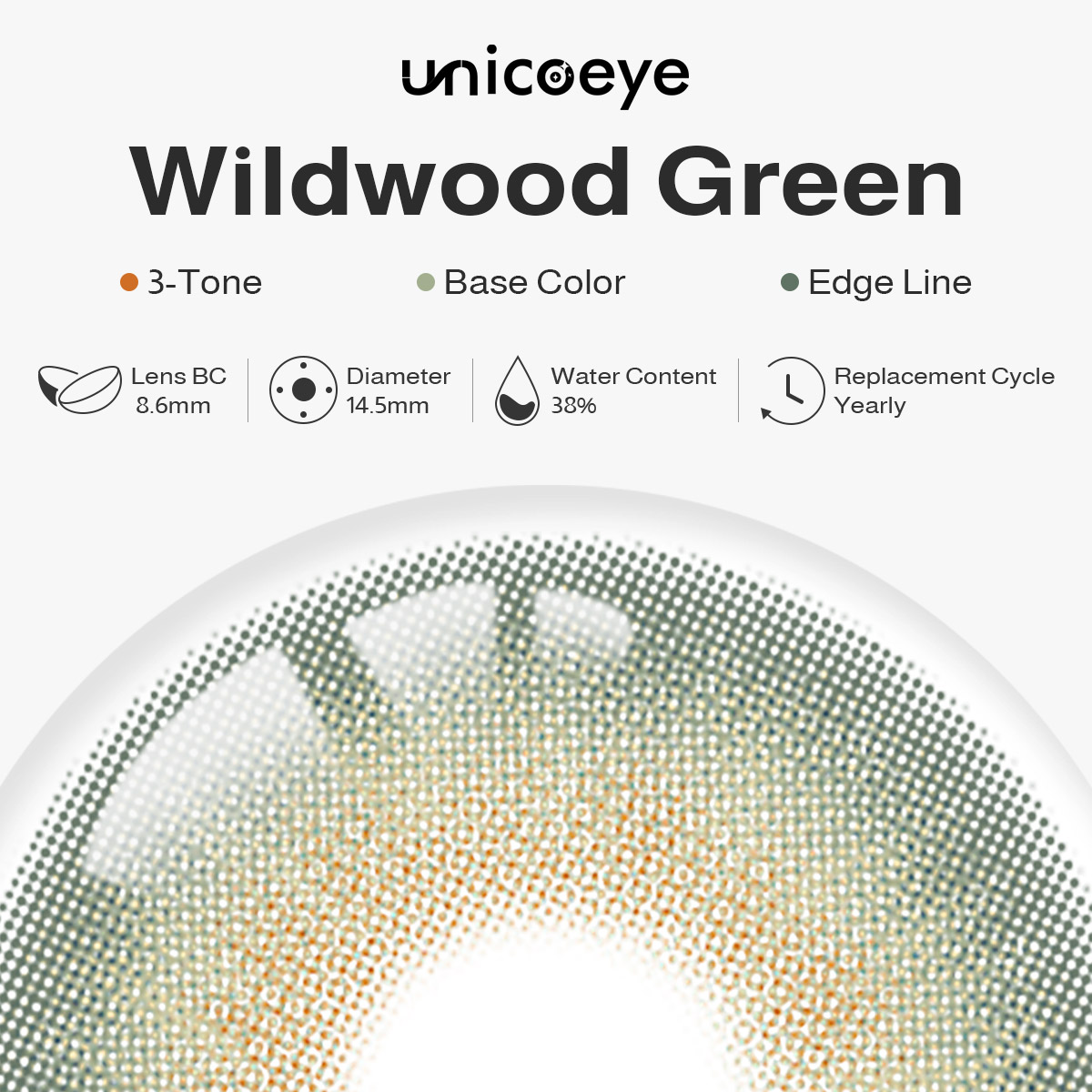 Wildwood Green Yearly Contact Lenses | 2 Pcs