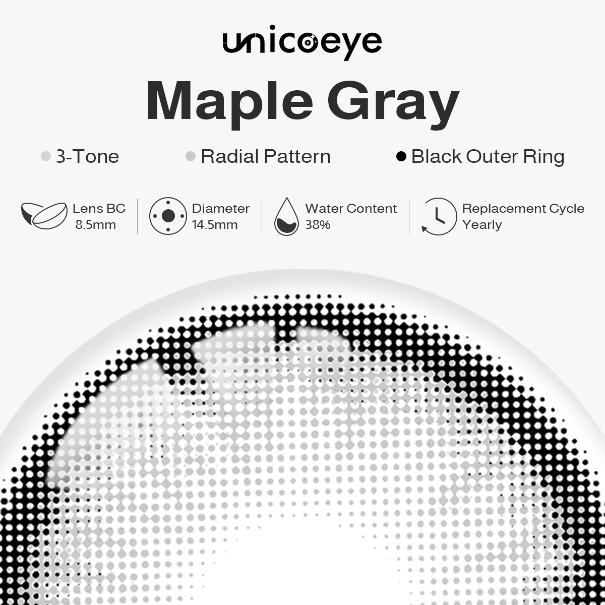 Maple Gray Yearly Contact Lenses