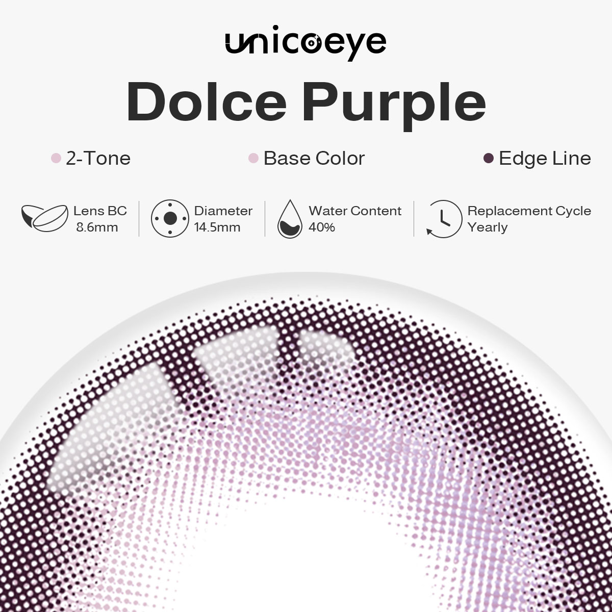 Dolce Purple Prescription Yearly Contact Lenses