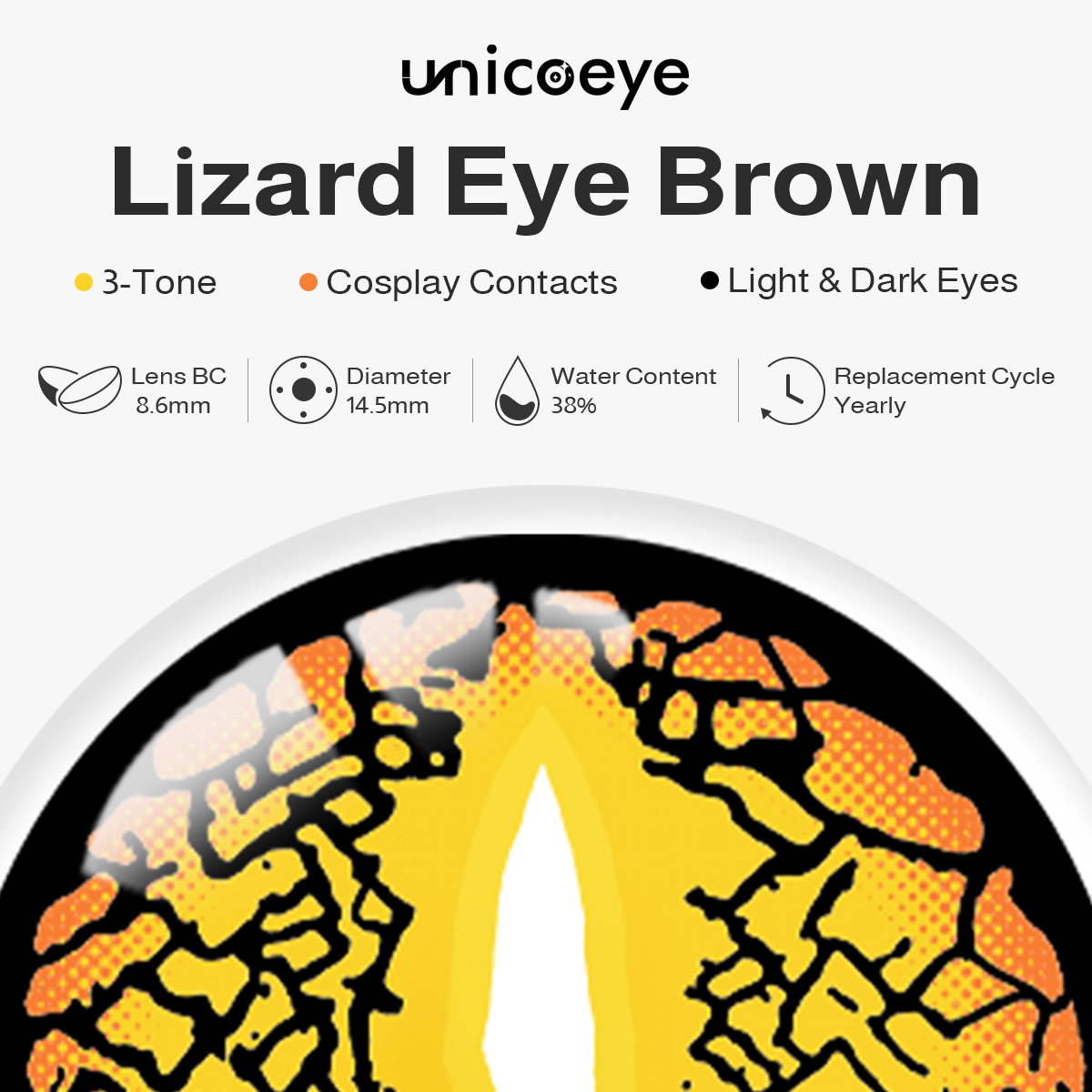 Lizard Eye Brown Costume Yearly Contact Lenses