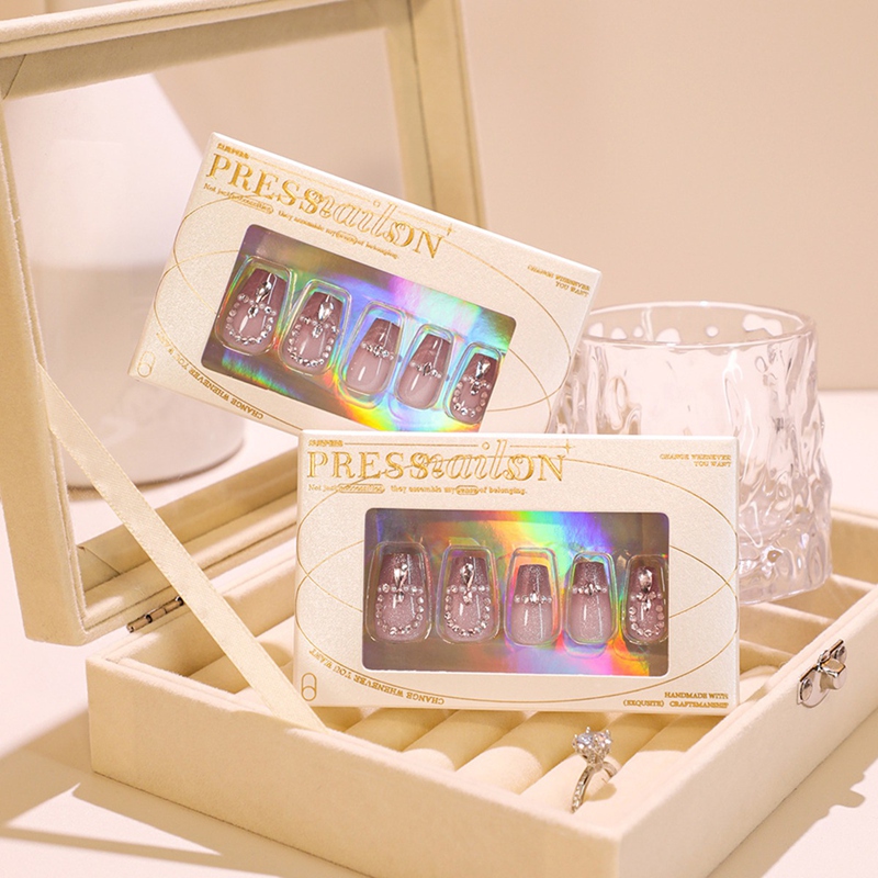 Amethyst Glow Purple Nails