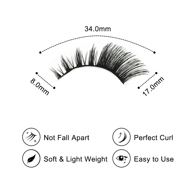 Storm Waltz 5 Pairs Natural Glue-on Lashes