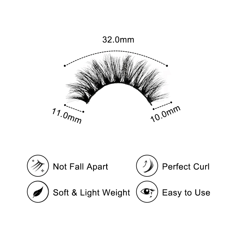 Velvet Fringe 5 Pairs Natural Glue-on Lashes