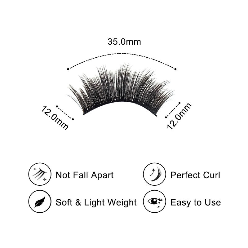 Wild Rose 5 Pairs Natural Glue-on Lashes