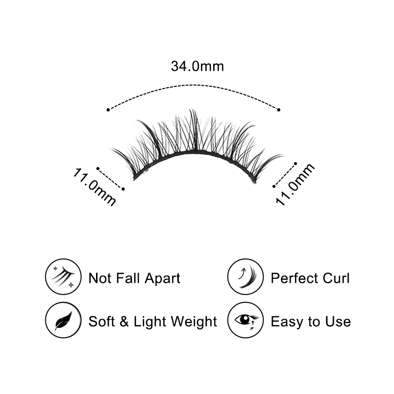Coral Myth 10 Pairs Natural Glue-on Lashes