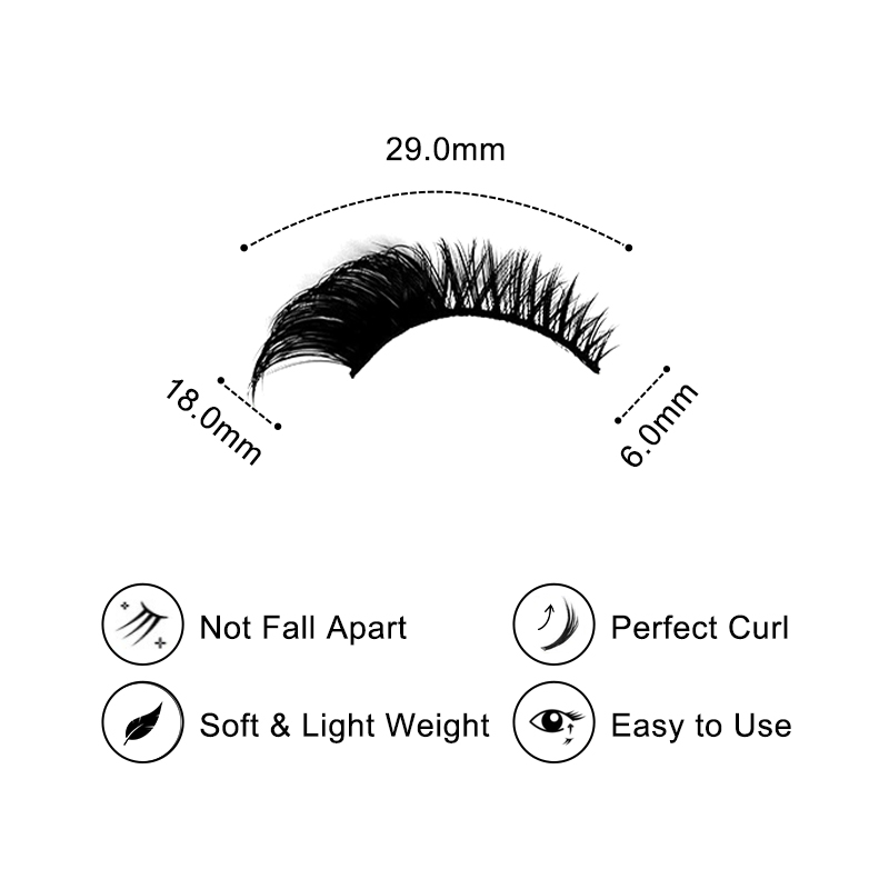 Eden Spark 5 Pairs Natural Glue-on Lashes