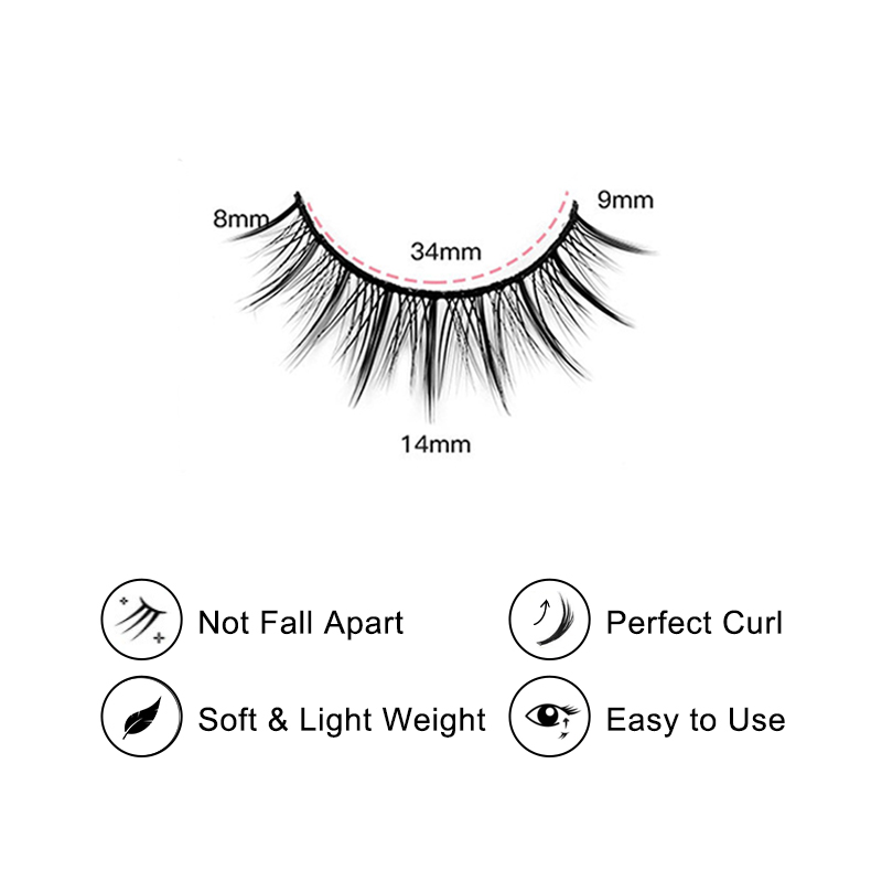 Tropical 10 Pairs Natural Glue-on Lashes