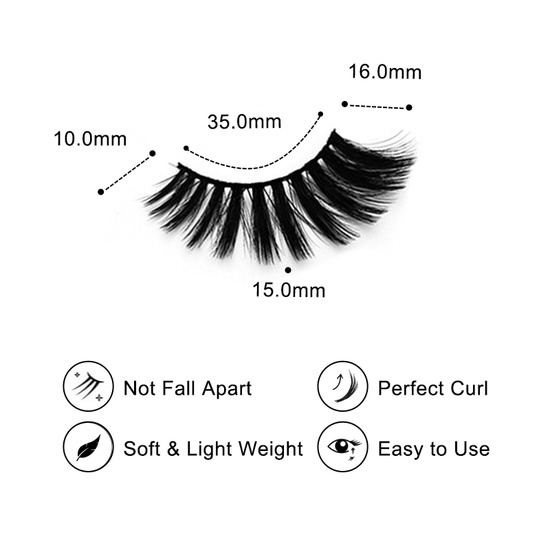 Born to Love 3 Pairs Natural Glue-on Lashes