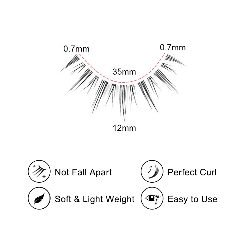 Jungle Fever 5 Pairs Natural Glue-on Lashes