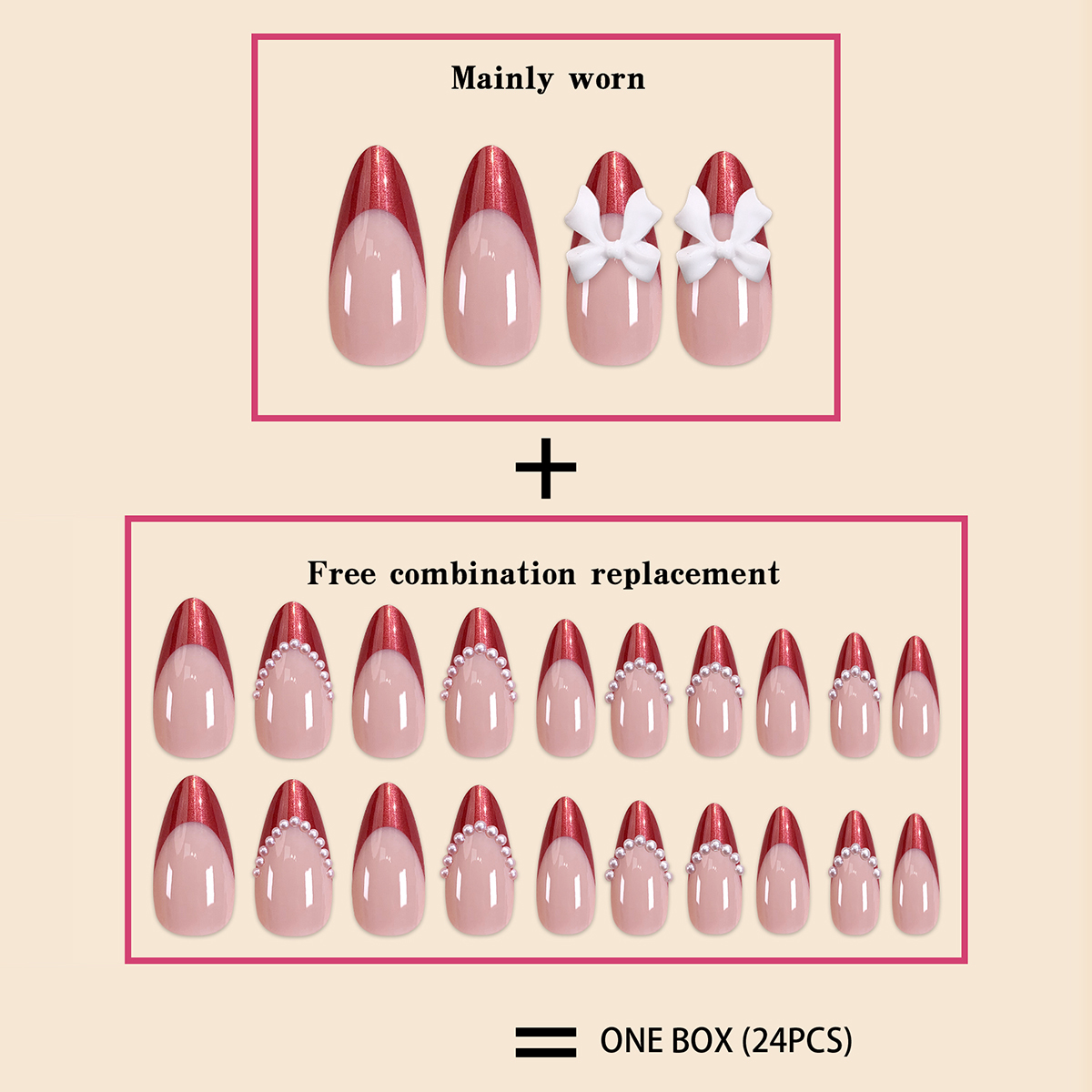 Bow Brilliance Red Nails