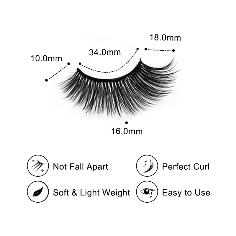 Born to Love 3 Pairs Natural Glue-on Lashes