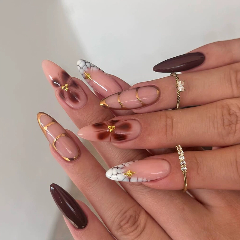 Cocoa Flora Brown Nails