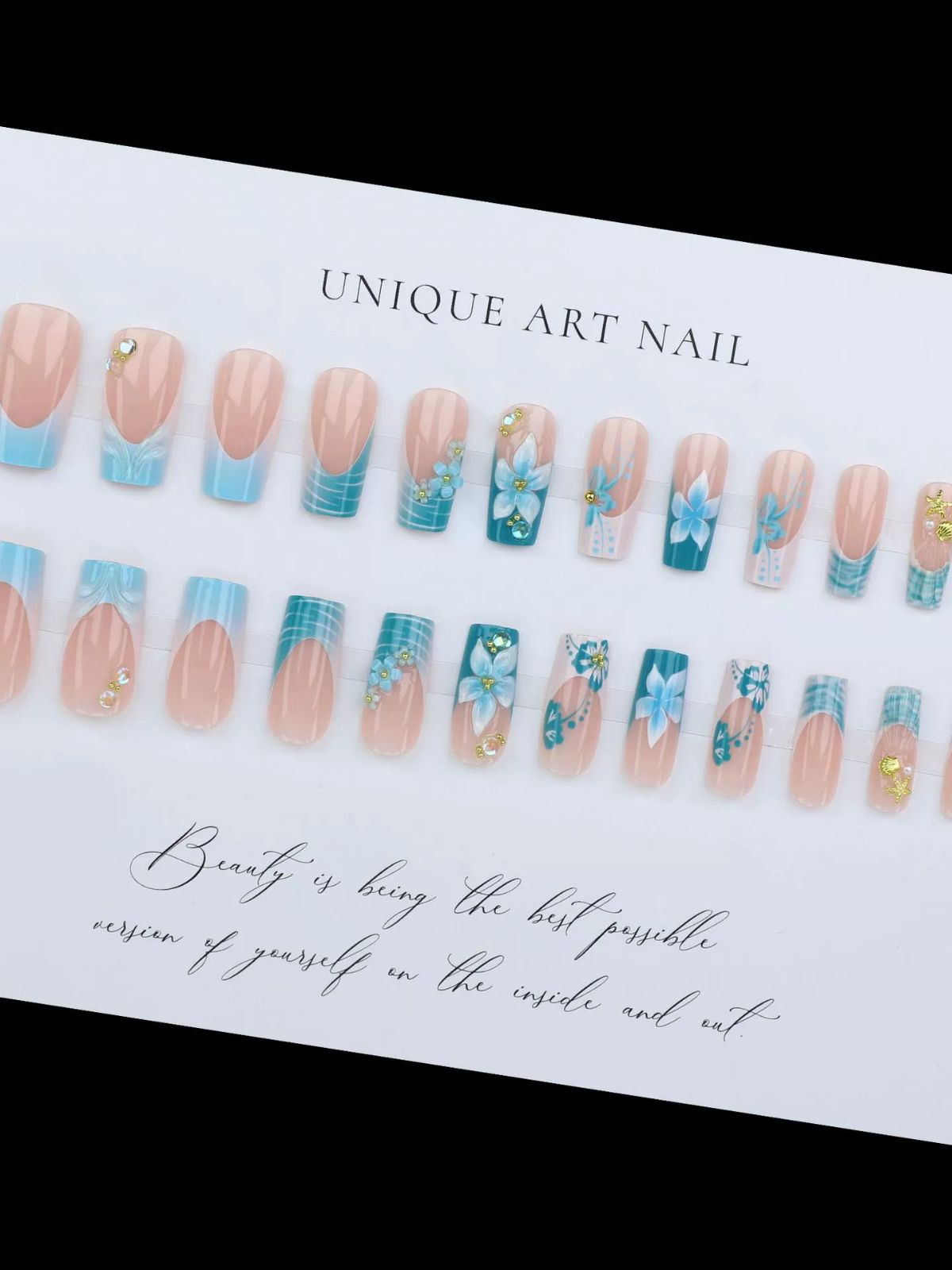 Glass Reef Blue Nails