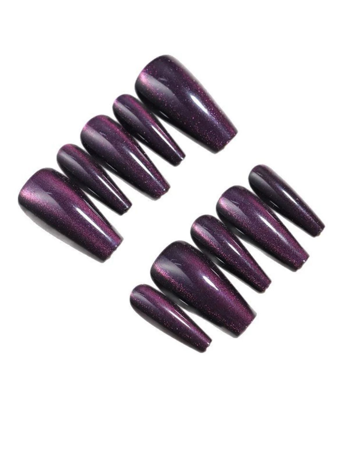 Glitter Galaxy Purple Nails