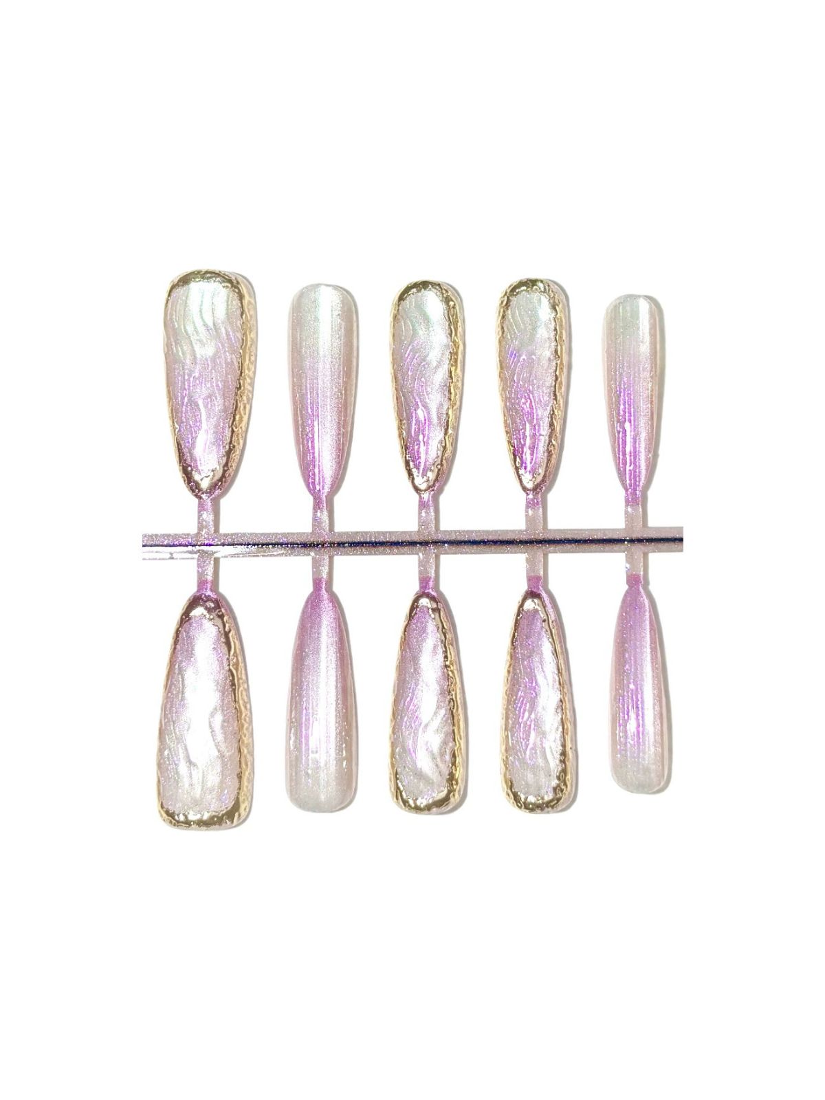 Crystal Foil Purple Nails