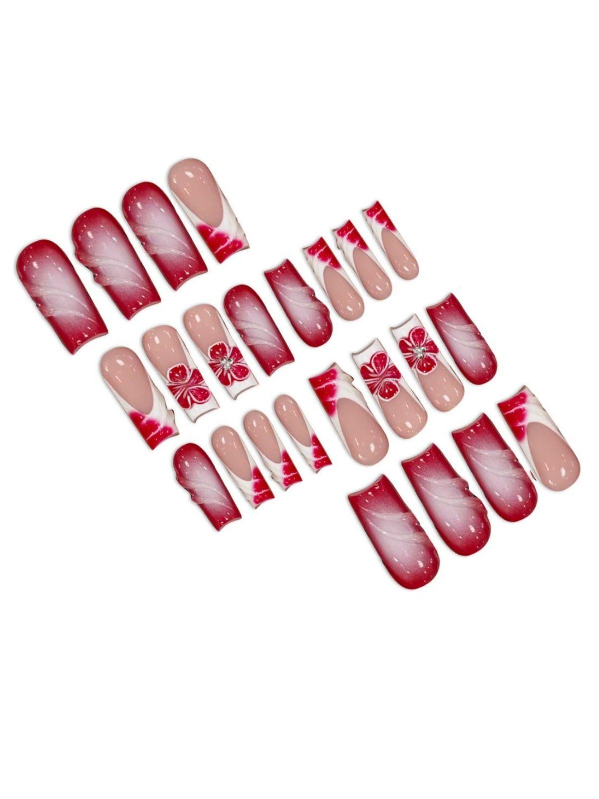 Garden Rose Red Nails