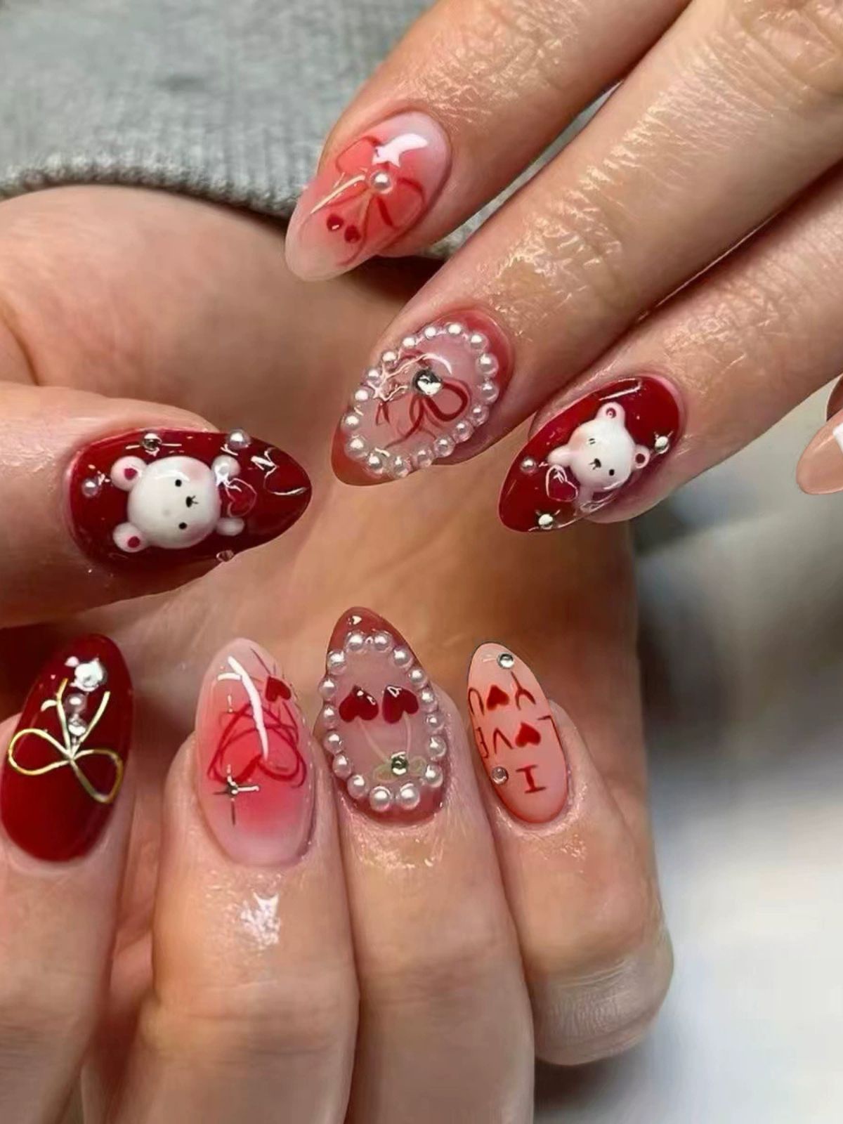 Cherry Envelope Red Nails