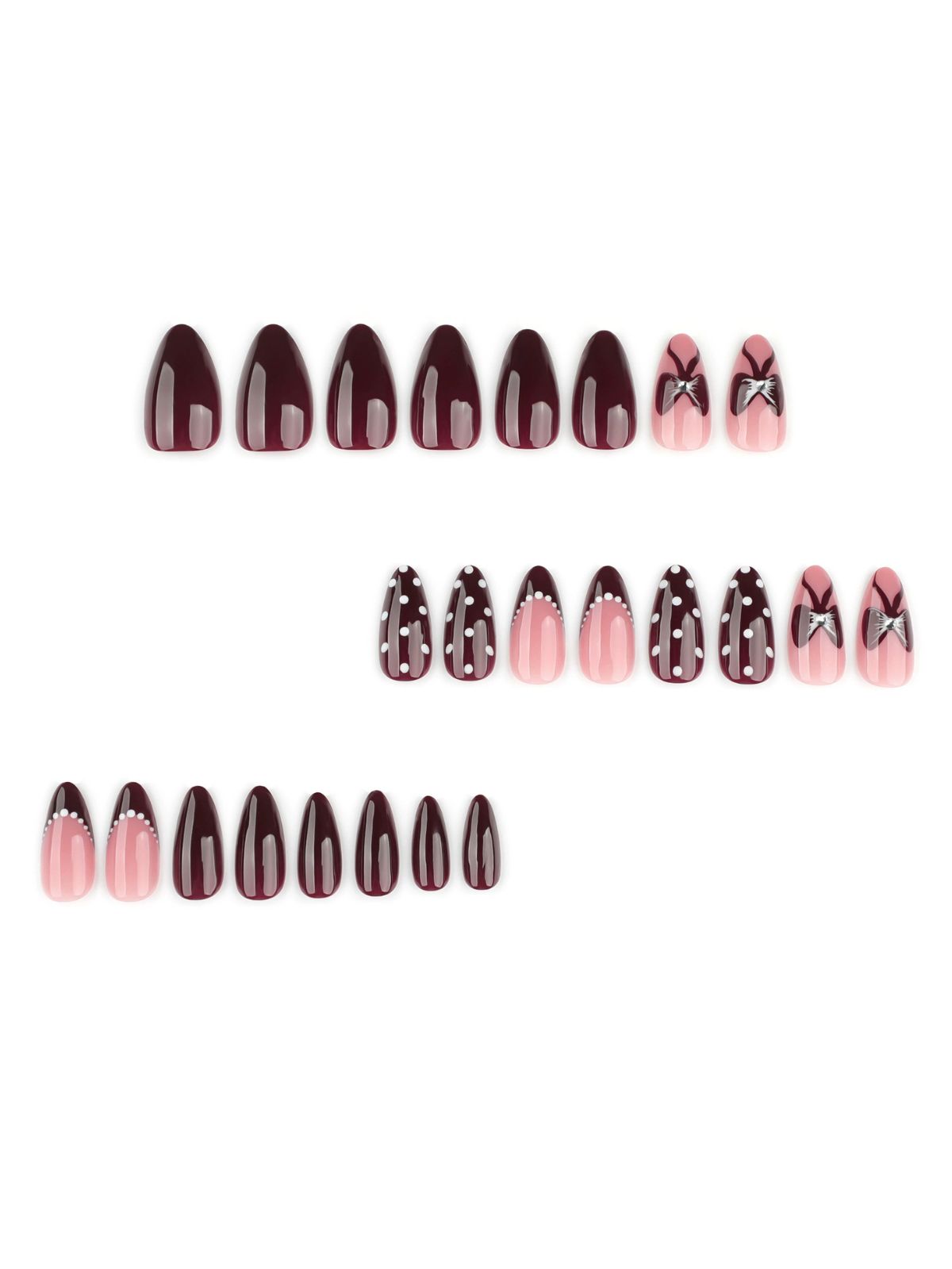 Garnet Dots Red Nails