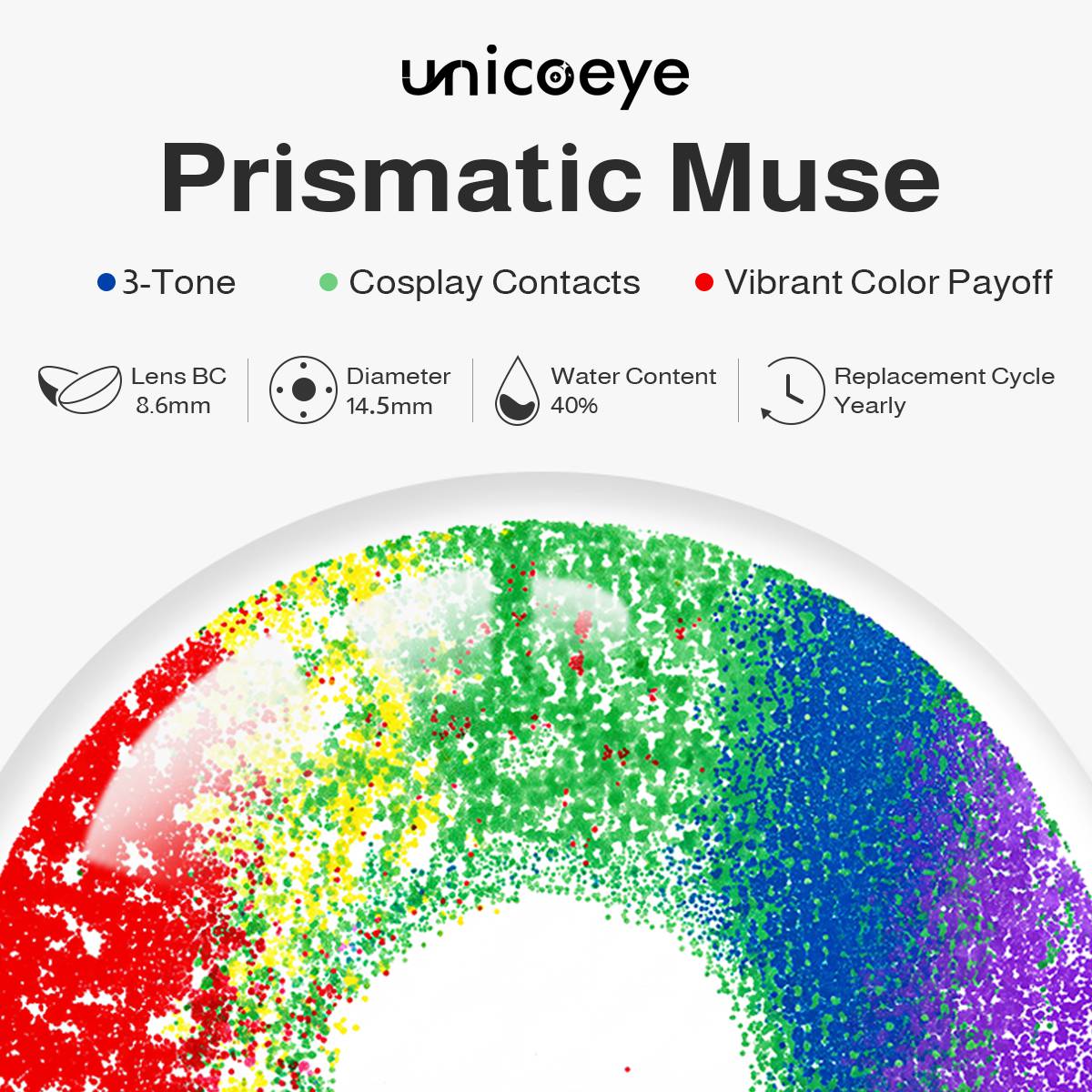Prismatic Muse Rainbow Costume Yearly Contact Lenses | 2 Pcs