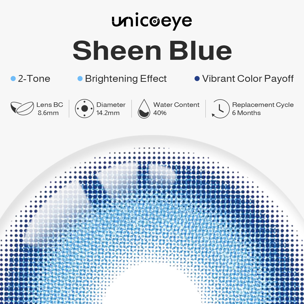 Sheen Blue Prescription 6 Months Contact Lenses | 2pcs