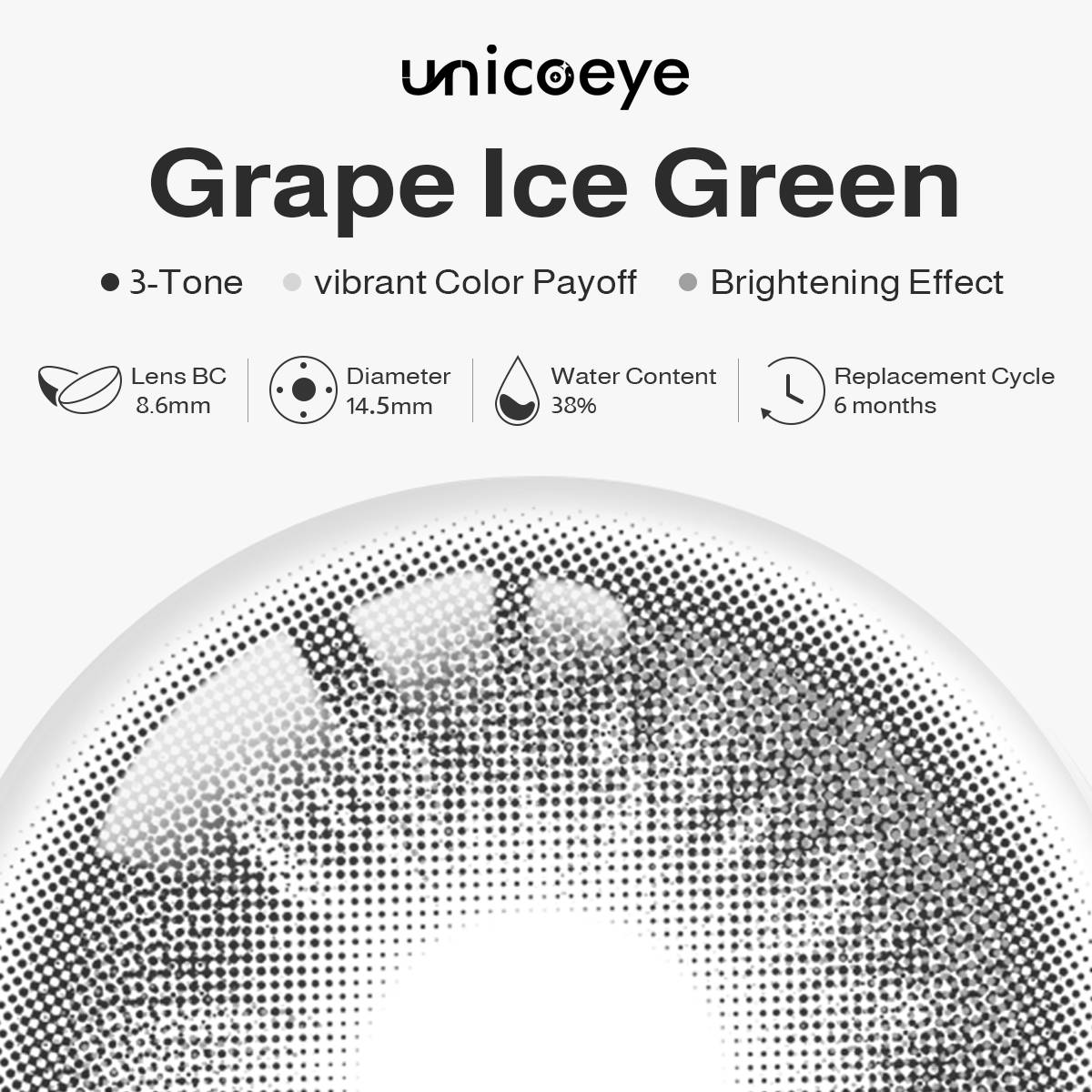 Grape Ice Green 6 Months Contact Lenses | 2 Pcs