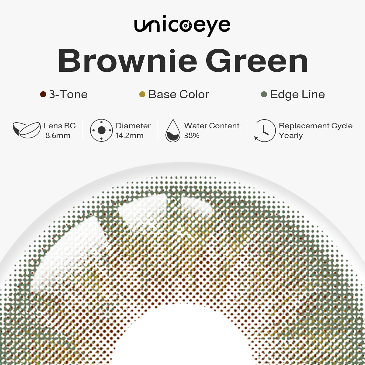 Brownie Green Yearly Contact Lenses | 2 Pcs