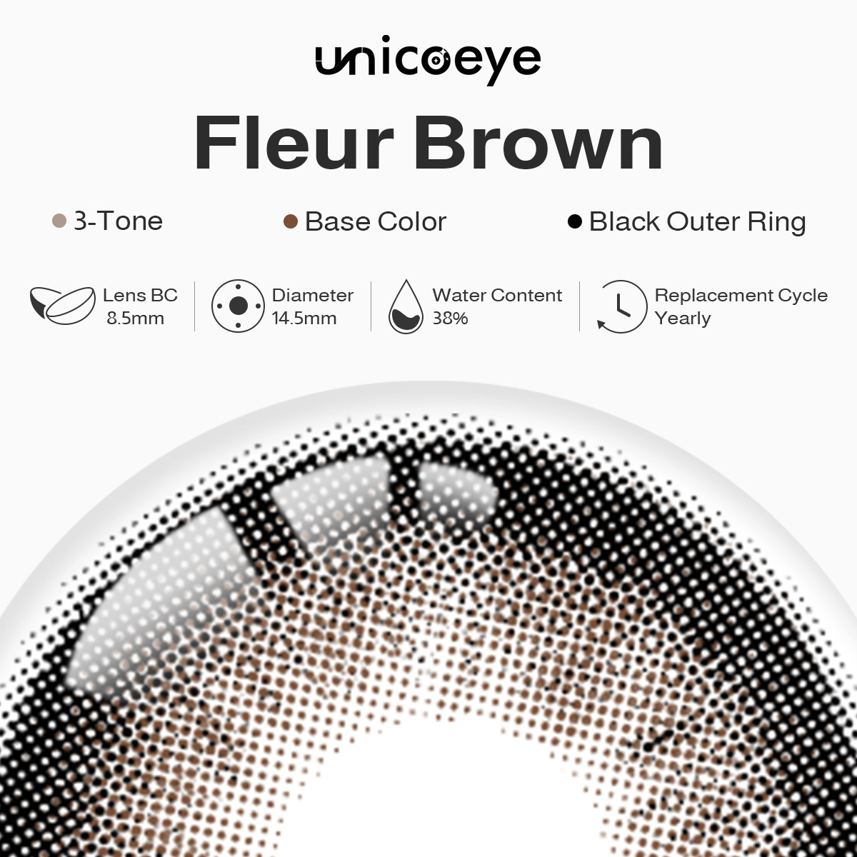 Fleur Brown Yearly Contact Lenses