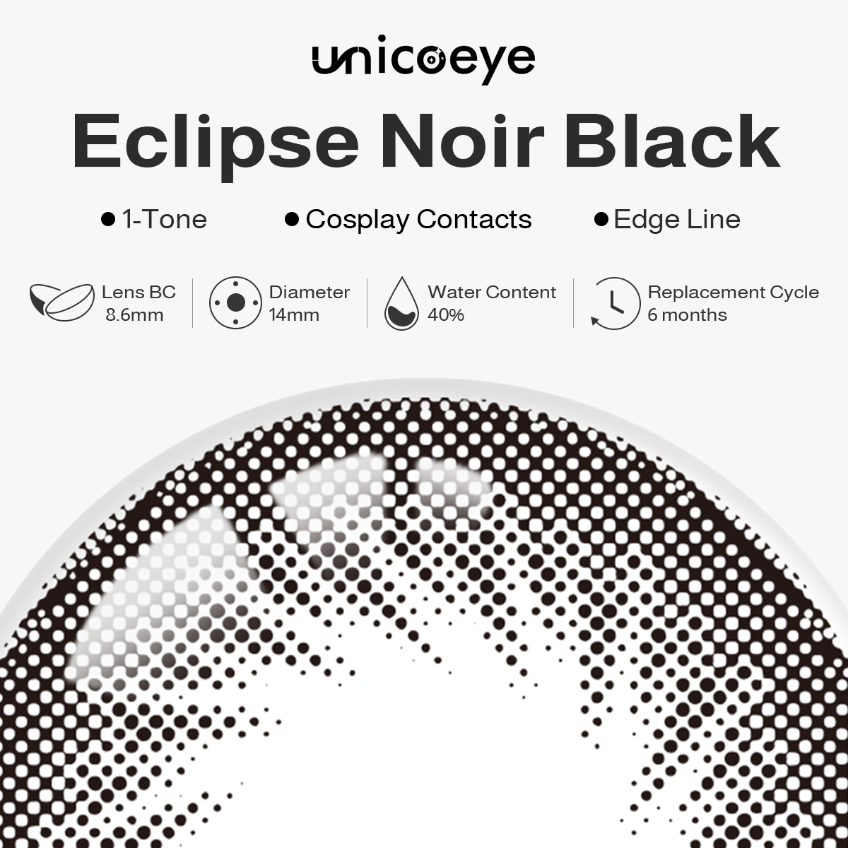 Eclipse Noir Black 6 Months Contact Lenses | 2 Pcs