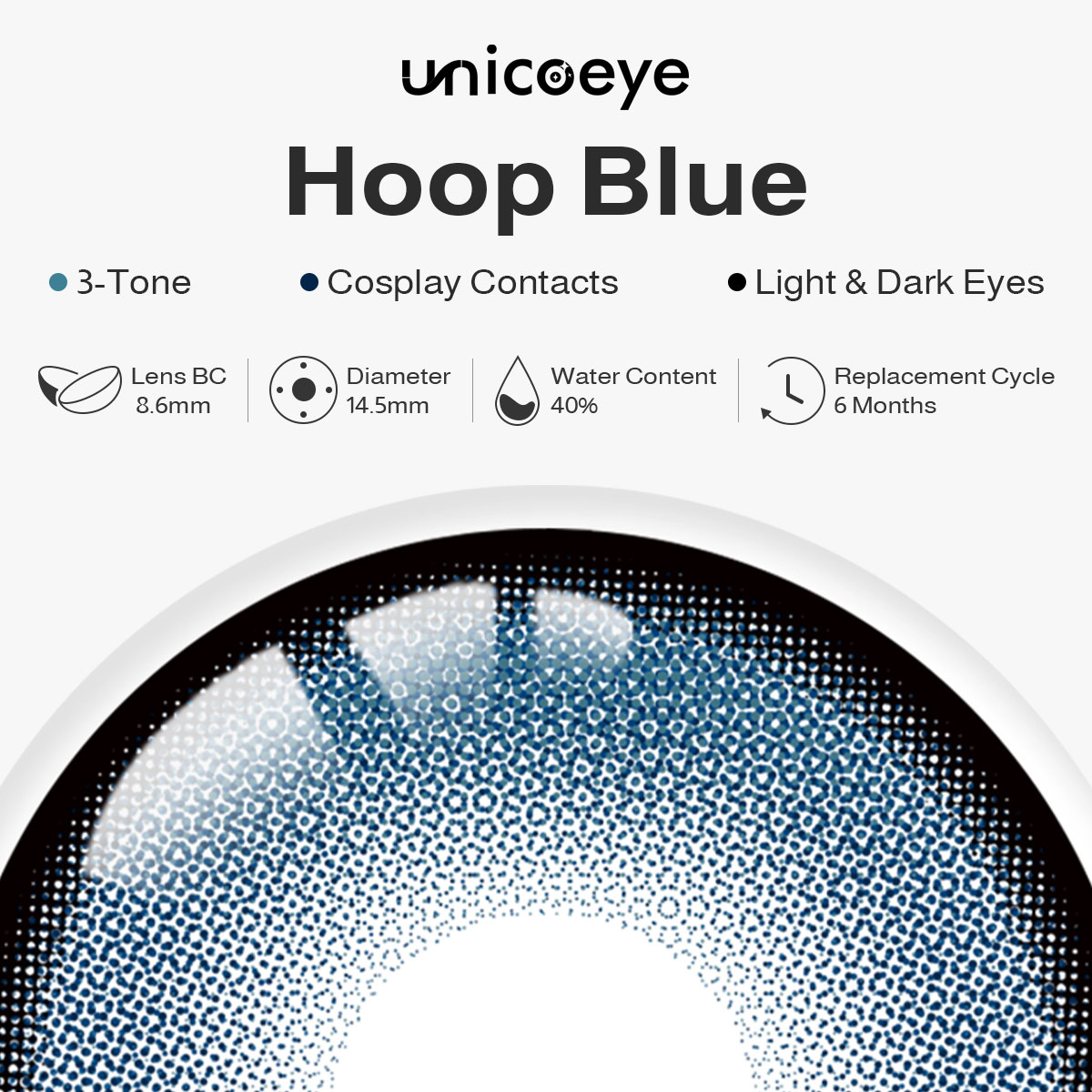 Hoop Blue Prescription 6 Months Contact Lenses | 2 Pcs