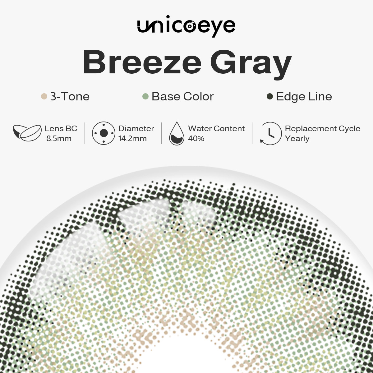 Breeze Gray Yearly Contact Lenses | 2 Pcs