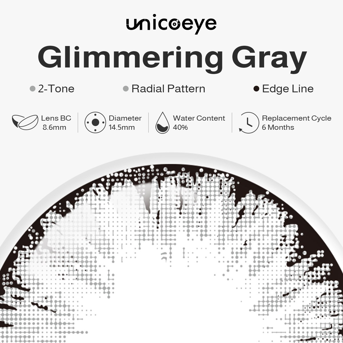 Glimmering Gray 6 Months Contact Lenses | 2 Pcs