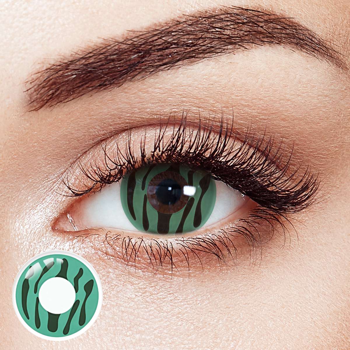 Camouflage Green Costume Yearly Contact Lenses | 2 Pcs