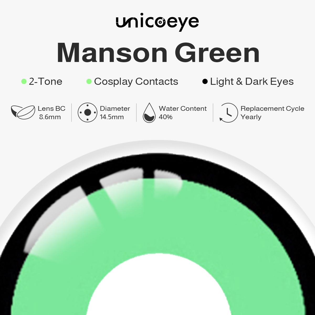 Manson Green Costume Yearly Contact Lenses